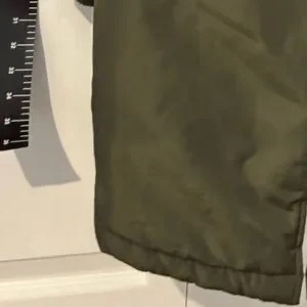 heavy weighted ladies tts L beautiful new Olive Green Parka with Faux Fur Trim - Picture 5 of 12